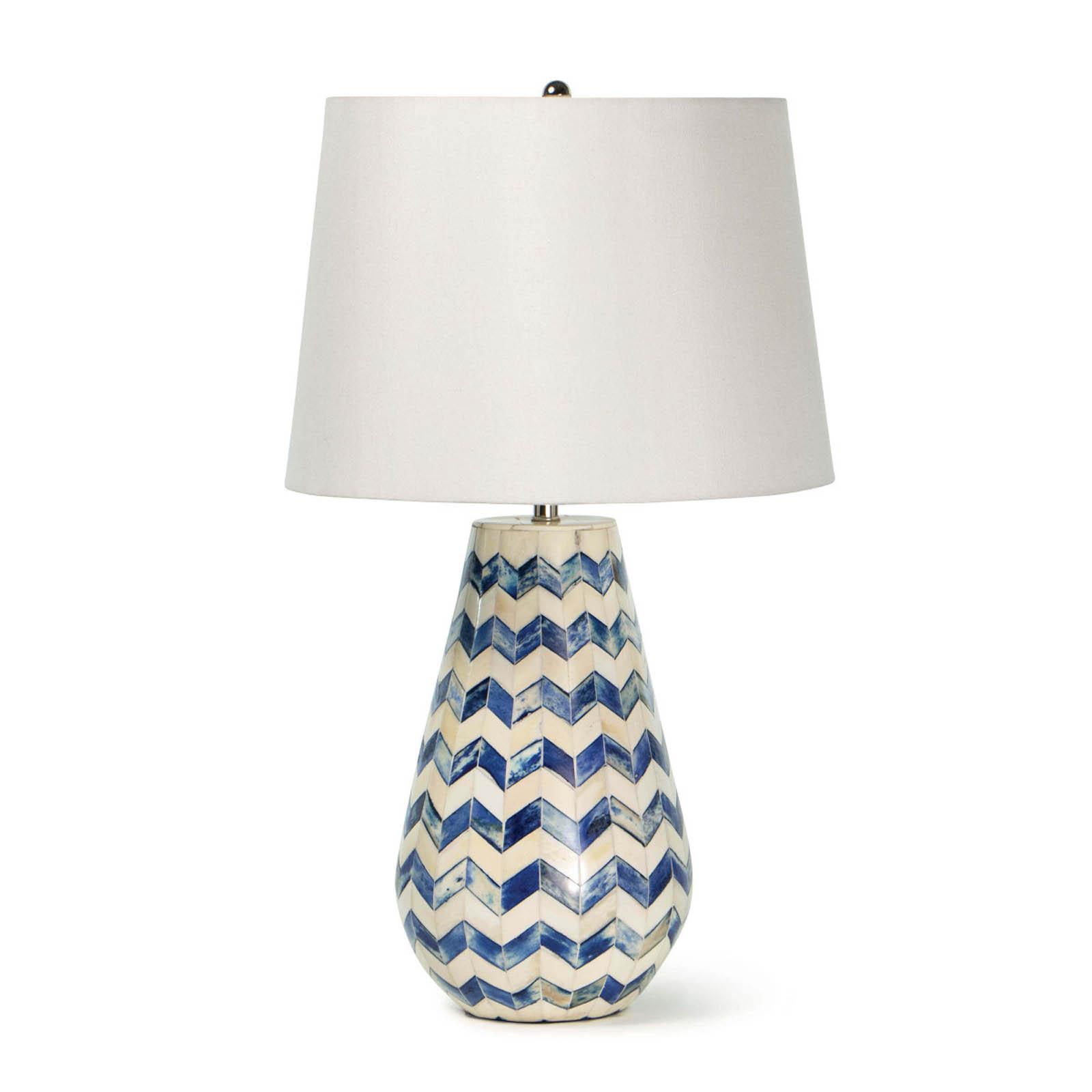 Bone and indigo coastal lamp